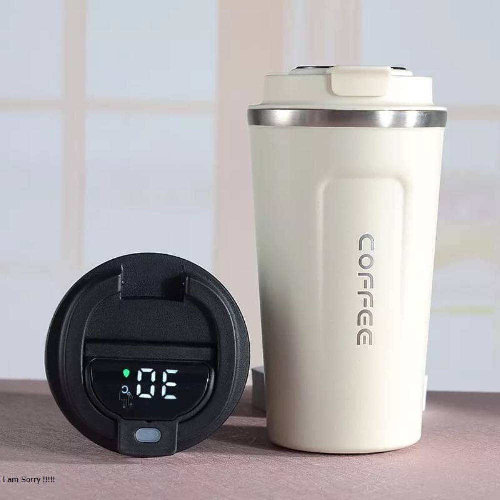 Temperature display staineless steel thermal mug