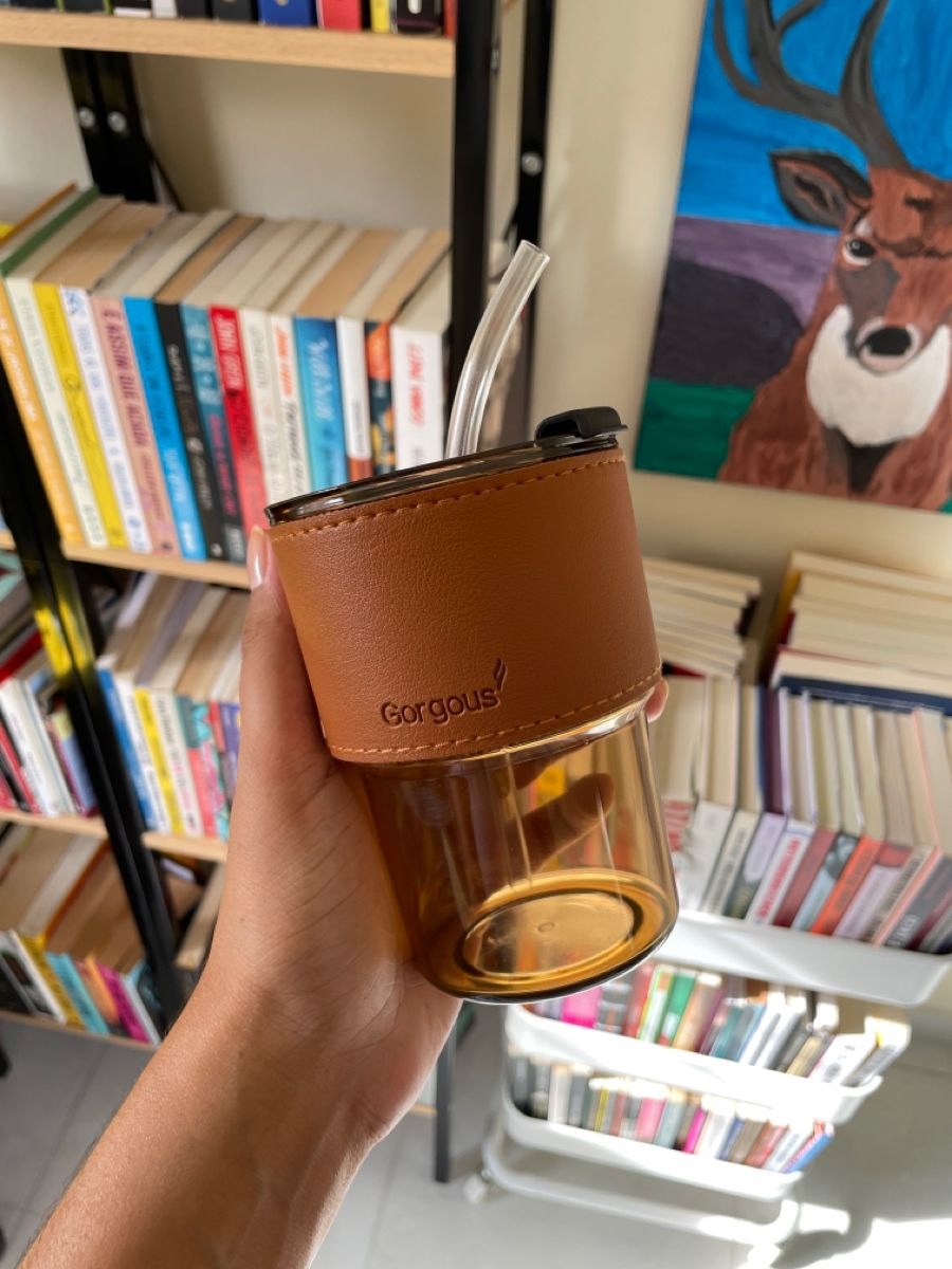 Leather Sleeve Glass Black