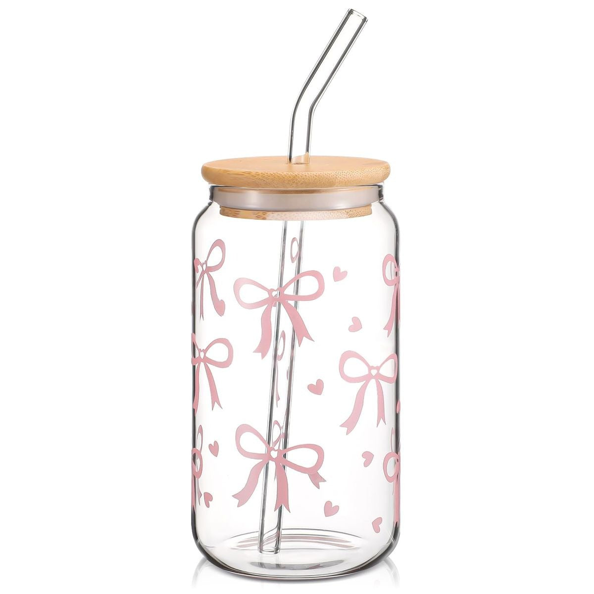 BOW Glass Tumbler with straw